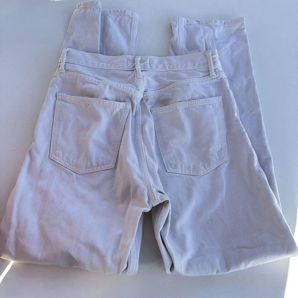 Agolde Womens Size 27 White 90s Pinch Waist in Drum Button Fly Straight Leg Jean - Picture 9 of 12